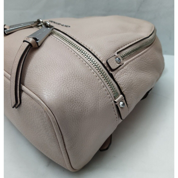 Michael Kors Rhea Beige Pink Pebbled Leather Zipper Pockets Backpack main image 16